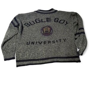Vintage Bugle Boy University Varsity Cardigan Chenille Patch